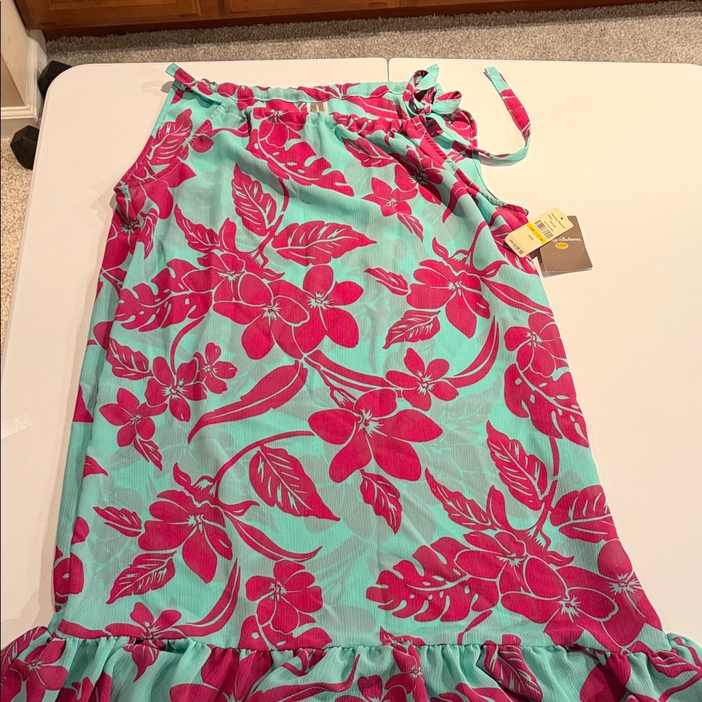 Tommy Bahama Pink and Blue Floral Swim Cover-Up